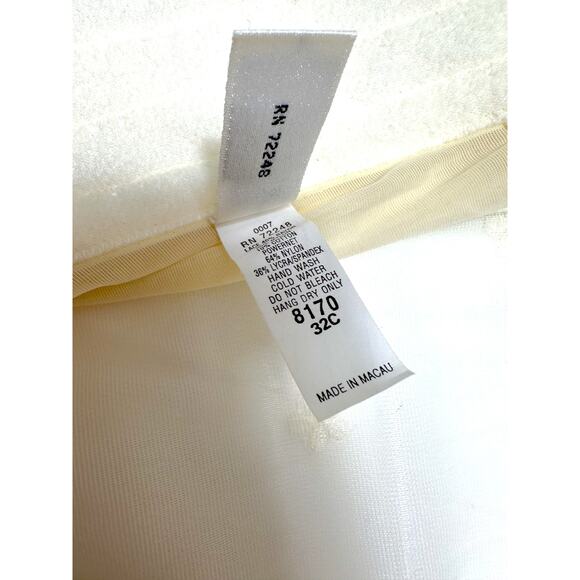 Vintage Felina Lingerie Ivory Embroidered Lace Bustier 32C Corset w/ Garters - Picture 8 of 10